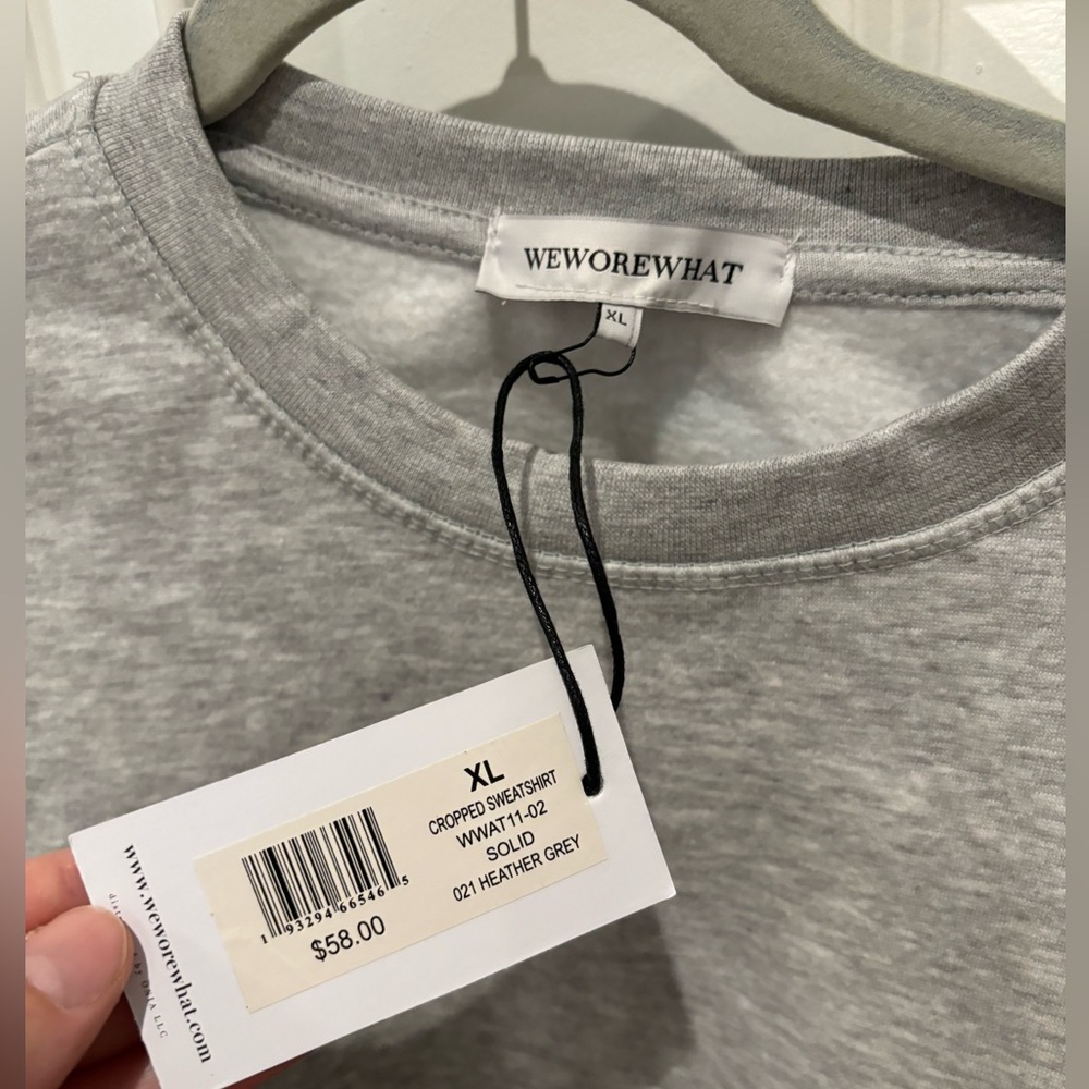 Wilfred Crop Crewneck Sweatshirt - Light Gray